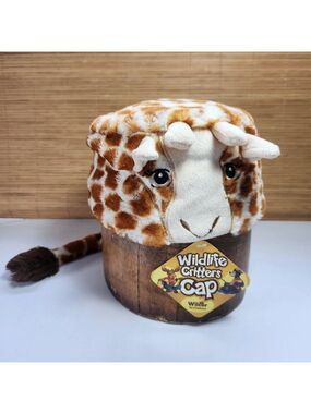 Giraffe Hat with Horns & Tail Lined Casual Winter Halloween Wildlife Critters